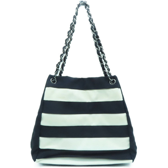 💎✨Beautiful✨💎 Chanel Black and White Striped Reissue Tote Shoulder Bag - Picture 5 of 12
